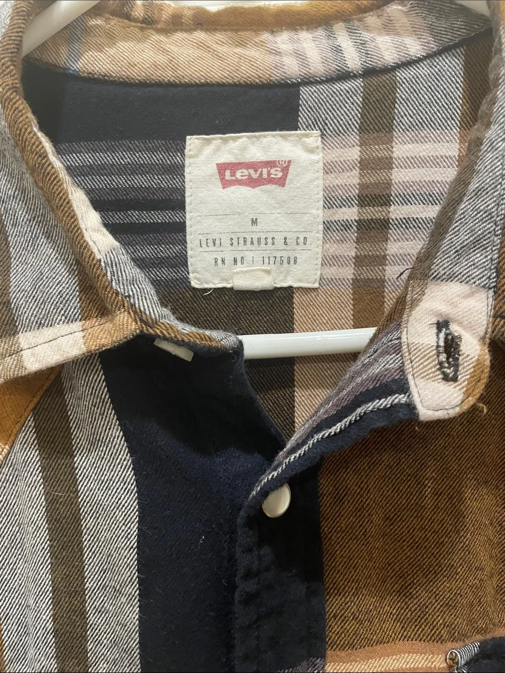 Classic western Levi's Mustard and Brown Plaid Western Shirt